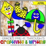 April Craftivity With Writing - 4 PRINT AND GO CRAFTS!
