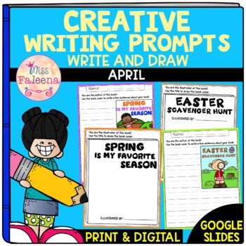 April Creative Writing Prompts | Write and Draw | Print & Digital
