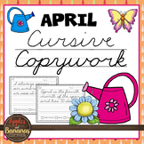 April Cursive Copywork Handwriting Practice