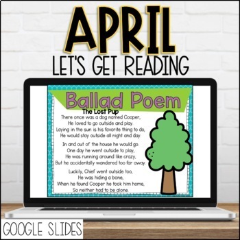 Preview of April DIGITAL Lets Get Reading 2nd Grade Reading Unit for Google slides