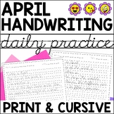 April Daily Handwriting Practice | Print Handwriting | Cur