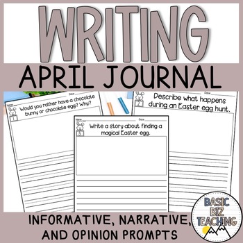 Preview of April Daily Journal Writing Prompts | Easter Theme | Spring Theme