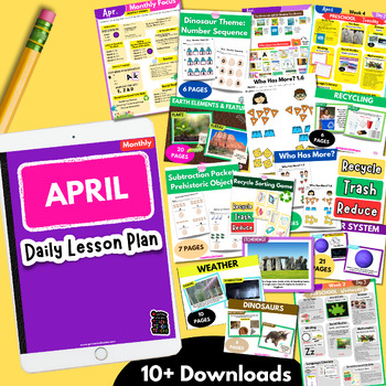 Preview of April Daily Lesson Plans & Curriculum for Preschool/Pre-K