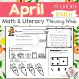 April Daily Literacy & Math Morning Work {Pre-K & K}|Dista