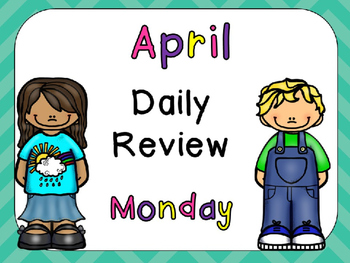 Preview of April Daily Skills Review PowerPoints for Kindergarten~ Great for Calendar Time!