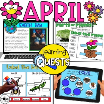 Preview of April Digital Activities - Earth Day, Insects, Birds, Plants