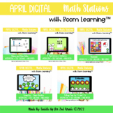 April Digital Math Stations l Task Cards | Boom Cards™