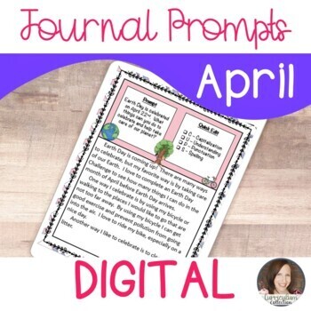 Preview of April Digital Writing Prompts for Google Classroom™ | Creative Writing Prompts
