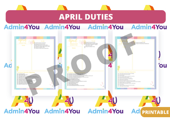 Preview of April Duties Checklists