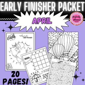 Preview of April Early/Fast Finishers | Fun Activity Packet | Earth Day | Spring