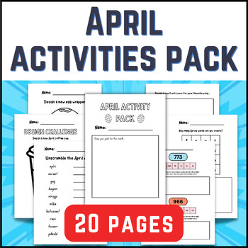 Preview of April Early Finisher Morning Work Activities Pack