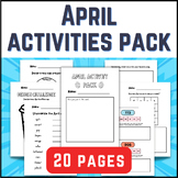 April Early Finisher Morning Work Activities Pack