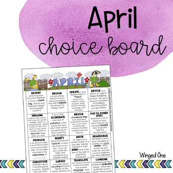 Preview of April Early Finishers Choice Board