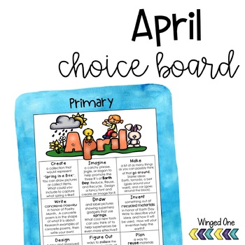 Preview of April Early Finishers Choice Board