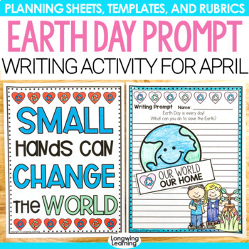 Preview of April Earth Day Informative or Expositive Writing Prompt About Saving Earth