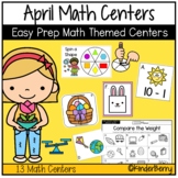April Easter Kindergarten Easy Prep Math Centers