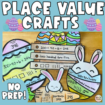 Preview of April Easter Place Value Math Crafts Bundle