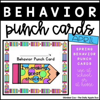 Preview of Behavior Punch Cards: Spring