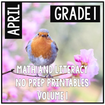 Preview of April Easter Spring First Grade Math and Literacy NO PREP