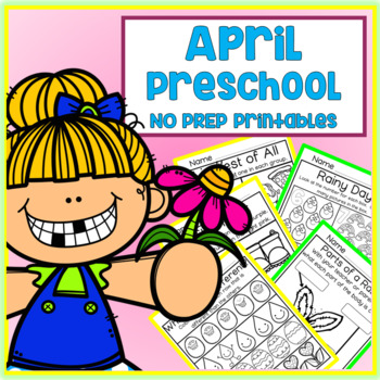 Preview of April Easter Spring Preschool Printable Packet NO PREP