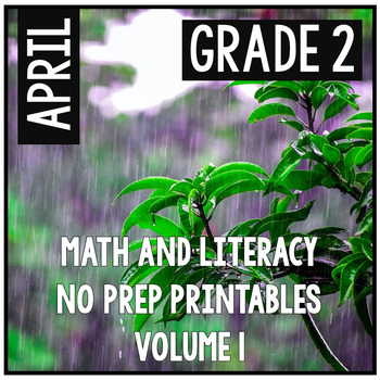 Preview of April Easter Spring Second Grade Math and Literacy NO PREP