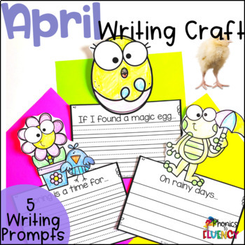 Preview of April Easter Writing Prompts Kindergarten Spring Writing Craft