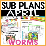 April Emergency Sub Plans for Kindergarten or First Grade 