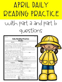 Preview of April 3rd Grade Florida F.A.S.T. Reading ELA Daily Practice