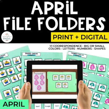 Preview of April File Folders Bundle for Special Education | Print + Digital