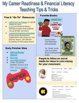 Preview of April Financial Literacy Month Teacher Guide featuring book recs & resources