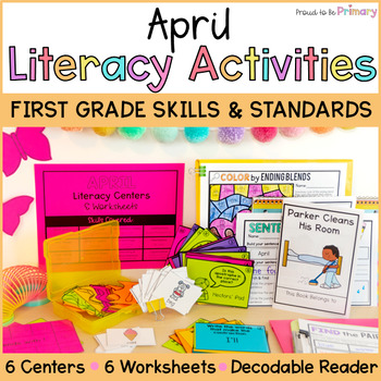 Preview of April First Grade Science of Reading Literacy Centers - Diphthongs Worksheets