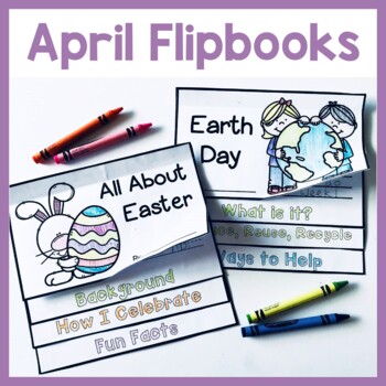 Preview of April Flip Books - April Bulletin Board Ideas - April Fool's Writing Crafts