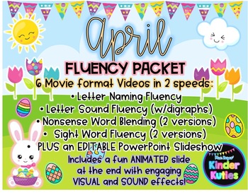 Preview of April Fluency Videos & Editable Powerpoint Slideshow PACKET
