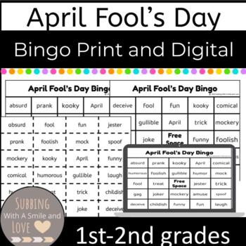 Preview of April Fool's Day Bingo Print and Digital