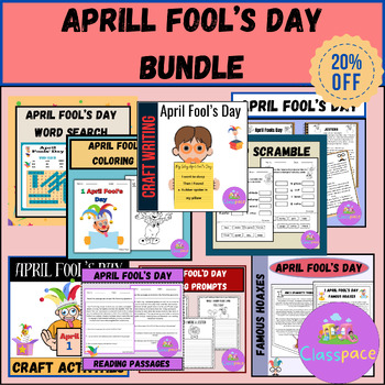 Preview of April Fool's Day Bundle/Coloring, Games, Bulletin Board ,Reading Activities