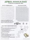 April Fool's Day Crossword Word Search Maze