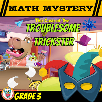 Preview of April Fool's Day Math Mystery Activity 3rd Grade Multiplication, Fractions &More