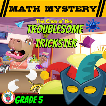 Preview of April Fool's Day Math Mystery Activity 5th Grade Coordinates, Decimals Fractions