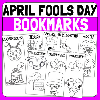 Preview of April Fool's Day, Printable Bookmarks to Color,April Fool's Day craft&activities