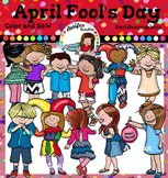 April Fool's Day clip art. Color and B&W