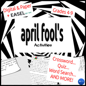 Preview of April Fool's NO PREP Passage & Activities