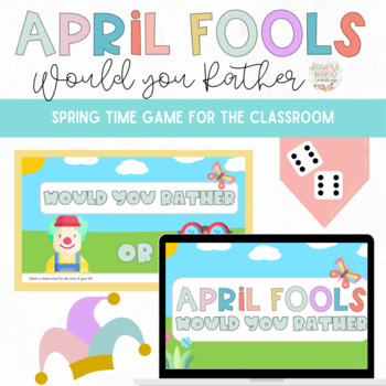 Preview of April Fool's Would You Rather: A Fun Virtual Party Game for Google Slides