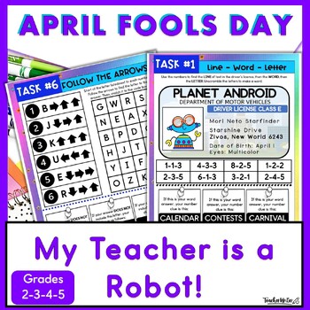 Preview of April Fools Day Escape Room Prank ELA Puzzles Upper Elementary 