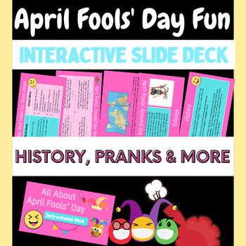 Preview of April Fools' Day Fun: History, Pranks & More (Grades 1-4)-Interactive Slide