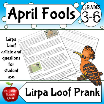 Preview of April Fools Day Lirpa Loof Article Activity