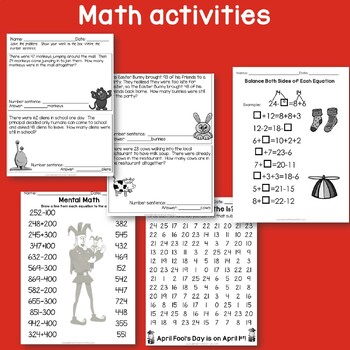 April Fool's Day Math and Literacy Activities, Worksheets, and Printables