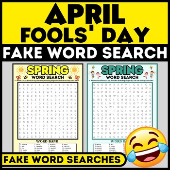 Preview of April Fools' Day Prank Activity: Fake Word Search, Unsolvable Word Search Spring