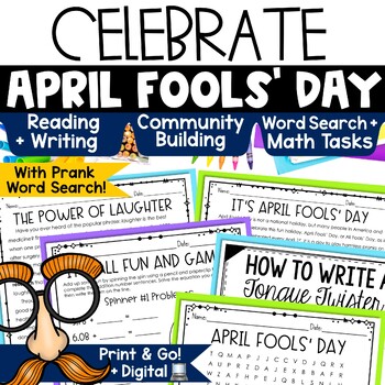 Preview of April Fools Day Activities Prank Word Search Reading Comprehension Passage
