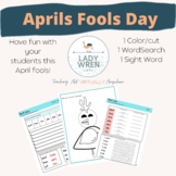 April Fools Day: Sloof Lirpa words and activity
