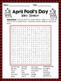 April Fools Day Word Search Puzzle Worksheet, NO PREP Word
